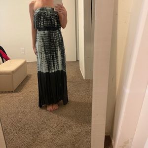 Blue tie-dyed maxi